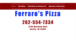 Desktop Screenshot of ferrarospizza.net