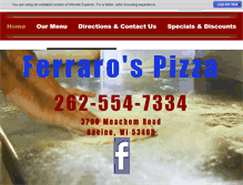 Tablet Screenshot of ferrarospizza.net